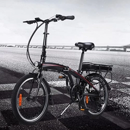 CM67 Bicicleta Bici electrica Plegable 20 Pulgadas Engranajes de 7 velocidades 3 Modos de conducción Cuadro Plegable de aleación de Aluminio Urbana Trekking Compañero Fiable para el día a día