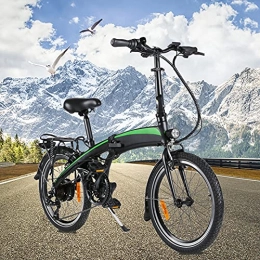 CM67 Bicicleta Bici electrica Plegable E-Bike 20 Pulgadas 3 Modos de conducción 7 velocidades Batería de Iones de Litio Oculta 7.5AH extraíble