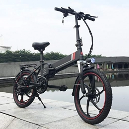 HSART Bicicleta Bicicleta de Montaa Elctrica Plegable para Adultos Motor 350W Pantalla LED 48V 10.4AH Batera Iones Litio 32Km / H 20 '' MTB Compacta para Adultos Hombres Mujeres (Negro)