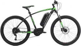 Cicli Cinzia Bicicleta Bicicleta de montaña elctrica Cinzia Sleek de 27, 5 Pulgadas, Color Negro-Verde, tamao 45 cm, tamao de Rueda 27.50