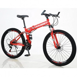 T-NJGZother Bicicleta Bicicleta De Montaña Plegable, Tapa Suave Doble Amortiguador, Bicicleta De Montaña, Camping Al Aire Libre-Rojo_De 30 Velocidadesbicicleta Eléctrica para Adultos