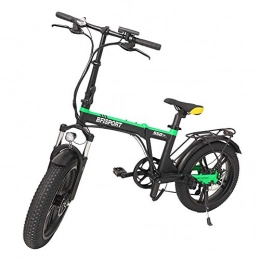 Envisioni Bicicleta Bicicleta de nieve eléctrica, bicicleta de montaña plegable portátil, con batería de iones de litio de gran capacidad (36V 250W) con asiento trasero de bicicleta