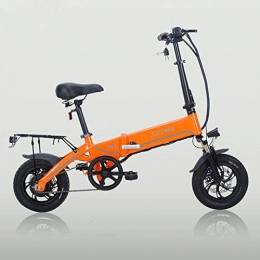 CBA BING Bicicletas eléctrica Bicicleta elctrica elctrica de viaje plegable para adultos al aire libre, con batera de iones de litio extrable de gran capacidad Bicicleta plegable segura porttil ajustable para ciclismo, Orange