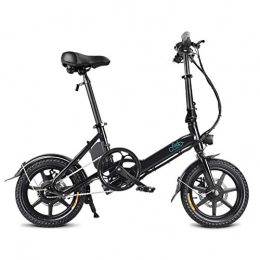 Yunt-11 Bicicleta Bicicleta elctrica Plegable de 14 Pulgadas, Peso Ligero Negro / Blanco y Aluminio EBike con Pedales, Bicicleta elctrica para Adultos