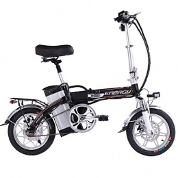 GXF-electric bicycle Bicicleta Bicicleta elctrica plegable de aleacin de aluminio porttil de 14 pulgadas mini bicicleta elctrica de 48V batera de litio, motor silencioso sin escobillas 240W, frenos de disco dobles delanteros y