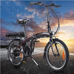 CM67 Bicicleta Bicicleta Elctrica Plegable De montaña, Bike E-Bike Negro, 250W Motor Bicicleta Plegable 25 km / h hasta 45-55 km Bicicletas De Carretera para Mujeres / Hombres