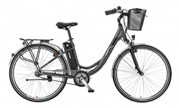 Telefunken Bicicleta Bicicleta elctrica Telefunken de aluminio de 28 pulgadas con cambio de 3 marchas, Pedelec Citybike ligero con cesta para bicicleta, motor central de 250 W, 10, 4 Ah, 36 V