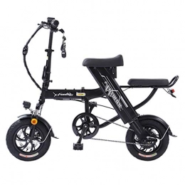 CHX Bicicleta Bicicleta elctrica Tipo Plegable Hombres y Mujeres Viaje Mini batera porttil Coche elctrico (Color : Black, Size : Top)