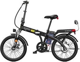 RDJM Bicicletas eléctrica Bicicleta electrica, Bicicleta eléctrica plegable de 20 "con batería de iones de litio de gran capacidad extraíble (48V 250W), 3 modos de equitación, frenos de doble disco Batería eléctrica Batería de