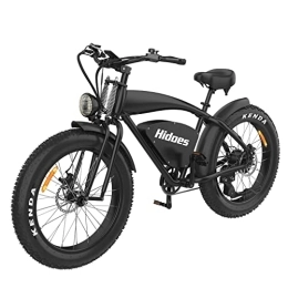 Kanpe Bicicleta Bicicleta electrica, Hidoes Bicicleta Eléctrica de Montaña con Batería Extraíble 26" Fat Bike electrica 48V 17.5Ah, Shimano 7 Velocidades, e Bike Frenos de Doble Disco