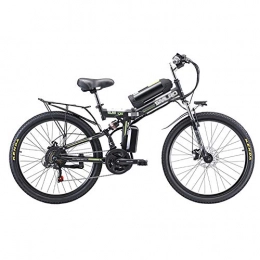 MSM Bicicleta Bicicleta Electrica Inteligente Bicicleta De Suspensión, Plegable Bici Electrica para Adultos, 8ah Litio-Ion Batter 3 Modos De Conducción, Velocidad Máxima 20km por Hora Negro 350w 48v 8ah