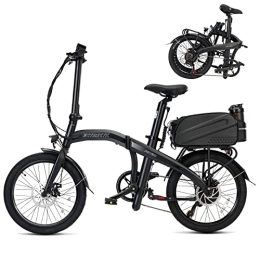 ECTbicyk Bicicleta Bicicleta Electrica Plegable 20" para Hombre Mujer, E-Bike Urbana para Adultos Unisex Batería Litio extraíble 36V 9Ah Shimano 7 Vel