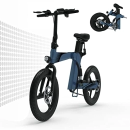 SHIZHUNIAO Bicicletas eléctrica Bicicleta Electrica Plegable, Bicicleta de Montaña con 20'' Tire, Batería de Litio Extraíble de 36 V, Welocidad Máxima 25 km / h Bici Electrica, Alcance hasta 80-100 km, Ebike Hombres Mujeres (Azul)