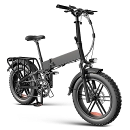 FOCIEL Bicicleta Bicicleta Electrica Plegable con Fat Tire, 20" x 4.0 Bicicleta de Montaña con Batería Extraíble de 48V 14Ah, hasta 40-90 KM de Autonomía Bici Electrica, Shimano 8 Velocidades, Ebike Hombres Mujeres