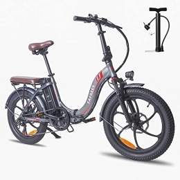Fafrees Bicicleta Bicicleta electrica Plegable Fafrees F20 Pro, 250W 18Ah Bicicleta eléctrica de Ciudad, 7 velocidades, Luz Trasera, Gris