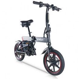 TOEU Bicicletas eléctrica Bicicleta electrica, TOEU Bicicleta electrica Plegable con Motor de 250W, Bicicleta electrica de 14"para Adultos, 25 km / h, batería de Iones de Litio de 36V 6.0 AH