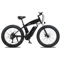 YIZHIYA Bicicleta Bicicleta Eléctrica, 26" Bicicleta de montaña eléctrica, 4.0 E-bike de los adultos de la nieve del neumático gordo, Ebike todoterreno de aleación de magnesio de 27 velocidades, Negro, 36V350W 13AH