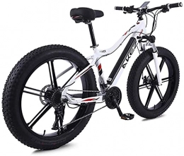 CCLLA Bicicleta Bicicleta eléctrica 26 '' Bicicleta de montaña para Adultos con batería de Iones de Litio de Gran Capacidad 36V 350W 10Ah Capacidad de batería y Tres Modos de Trabajo (Color: Blanco)