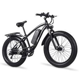 Vikzche Q Bicicletas eléctrica Bicicleta eléctrica 26 pulgadas Fat Tire offroad Bicicleta eléctrica Montaña E-bike Pedal Assist 48V 17Ah Batería de litio Freno de disco hidráulico MX02S (dos baterías)