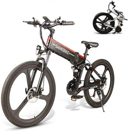 HCMNME Bicicletas eléctrica Bicicleta Eléctrica Bicicleta de montaña eléctrica para adultos 26 "rueda plegable ebike 350w aluminio eléctrico bicicleta para adultos con 48V 10Ah batería de iones de litio de 21 veloz engranajes de