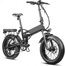 HCMNME Bicicleta Bicicleta Eléctrica Bicicleta de neumáticos de grasa eléctrica plegable 20 pulgadas * 4.0 Batería de litio extraíble Bici de playa eléctrica profesional 8 veloz Adulto 750W Bicicleta Frenos hidráulico