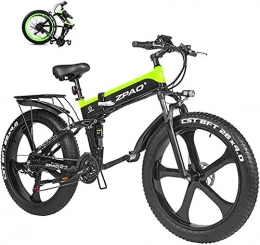 HCMNME Bicicleta Bicicleta Eléctrica Bicicleta eléctrica de 26 pulgadas Bicicleta de nieve de neumático de grasa plegable 12.8Ah Li-batería Playa Cruiser Montaña E-Bike Batería de litio Playa Cruiser para adultos (Col