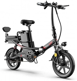 ZJZ Bicicleta Bicicleta Eléctrica Bicicleta Eléctrica Plegable E-Bike Neumáticos de 14 Pulgadas Bicicleta Plegable Altura Ajustable Portátil con Luz Delantera LED Fácil de Guardar en Caravana Motor Home Silent Moto
