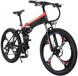 HCMNME Bicicleta Bicicleta Eléctrica Bicicleta eléctrica plegable para adultos, 27 velocidades de montaña en bicicleta / viaje a Ebike con motor de 400W, marco de aleación de magnesio ligero MTB de doble suspensión e-
