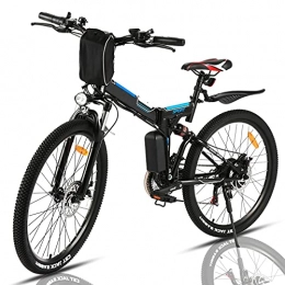 WIND SPEED Bicicleta Bicicleta Eléctrica Bicicleta Plegable de 26 Pulgadas, Bici Electrica Plegable para Adultos, Batería Extraíble de 36V / 8Ah, Shimano de 21 Velocidades