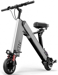ZJZ Bicicleta Bicicleta eléctrica, bicicletas eléctricas plegables con 350W 36V 8 pulgadas, modo crucero, bicicleta eléctrica con batería de iones de litio para ciclismo al aire libre y desplazamientos (Color: Silv