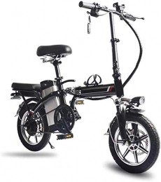 ZJZ Bicicletas eléctrica Bicicleta eléctrica de 14 " / Bicicleta eléctrica plegable / Bicicleta de viaje diario con marco de aleación plegable, batería recargable de iones de litio de 48 V Batería de litio Bicicleta de playa p