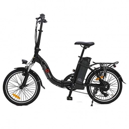 XBN Bicicleta Bicicleta eléctrica de 20 pulgadas, 250 W, 36 V, 10 Ah, de litio, Shimano 7 velocidades, color negro