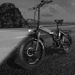 xianghaoshun Bicicletas eléctrica Bicicleta eléctrica de 20 pulgadas, bicicleta eléctrica plegable de 5 velocidades, motor de 500 w, bicicleta de montaña eléctrica para adultos con batería recargable extraíble de 48 V y 15 A