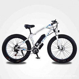 CDPC Bicicletas eléctrica Bicicleta eléctrica de 26"Bicicleta de neumático Grueso 350W 36V / 8AH Batería Ciclomotor Nieve Playa Bicicleta de montaña Acelerador y Asistencia de Pedal (Color: Blanco, Tamaño: 13AH)