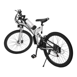 Bazargame Bicicleta Bicicleta eléctrica de 26 pulgadas LCD Ebike Bicicleta de montaña eléctrica E-Bike urbana para adulto hombre mujer MTB batería eléctrica con cargador (26"doblado blanco)