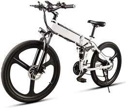 ZJZ Bicicletas eléctrica Bicicleta eléctrica de 26 pulgadas para adultos 350W Bicicleta eléctrica de montaña plegable con batería de iones de litio extraíble 48V10AH, aleación de aluminio Bicicleta de doble suspensión Velocid