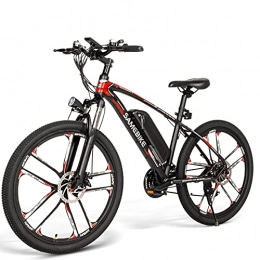 Samebike Bicicletas eléctrica Bicicleta eléctrica de 26 pulgadas para adultos Bicicleta de montaña eléctrica E-MTB, 350W 48V 8AH, Marco de aleación de aluminio, Horquilla delantera amortiguadora, Freno de disco doble, Negro