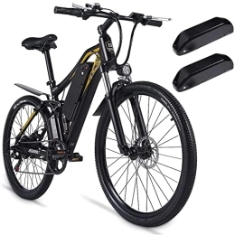 Kinsella Bicicletas eléctrica Bicicleta eléctrica de 27, 5 pulgadas con dos baterías de litio extraíbles de 48 V / 17 Ah, suspensión completa, Shimano 7 velocidades City E-bike Kinsella M60