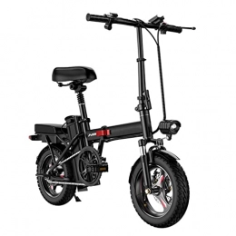 Liu Yu·casa creativa Bicicletas eléctrica Bicicleta eléctrica de 350W for adultos plegables 20 mph Mini plegable bicicleta eléctrica de 14 pulgadas Bicicleta eléctrica 48V15AH Montaña de la ciudad de la batería Ebike ( Color : Negro )