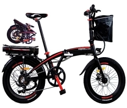 XQIDa durable Bicicleta Bicicleta eléctrica de ciudad de 20"para adultos / Bicicleta eléctrica plegable / Rack de transporte trasero de transmisión de 7 velocidades Portátil y fácil de almacenar250W / 48V10, 4Ah / (1pieza)