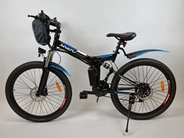 VANKEL Bicicletas eléctrica Bicicleta eléctrica de montaña de MYATU, 26 pulgadas, con cambio Shimano de 21 marchas, motor de 250 W, batería de iones de litio de 36 V, 10, 4 Ah, 25 km / h, para hombre y mujer, color negro