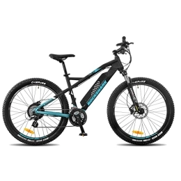 ivil Bicicletas eléctrica Bicicleta eléctrica de montaña Rockshark, marco de aluminio, 27, 5 pulgadas, Shimano de 24 velocidades, horquilla de suspensión con batería de 36 V y 11, 6 Ah, color negro y gris