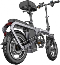 WJSWD Bicicleta Bicicleta eléctrica de nieve, 14 En bicicletas eléctricas plegables para la aleación de aluminio unisex con 400W 48V batería de iones de litio Mini bicicleta eléctrica con medidor LCD inteligente y si