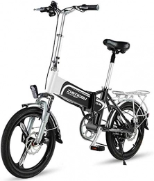 WJSWD Bicicleta Bicicleta eléctrica de nieve, 20 pulgadas bicicleta eléctrica, Adulto plegable suave cola de la bicicleta, 10AH batería 36V400W / litio, móvil de carga del teléfono USB / LED frontal de faros, masculi