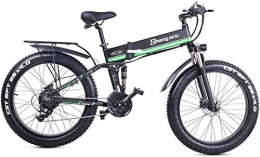 WJSWD Bicicletas eléctrica Bicicleta eléctrica de nieve, Bici eléctrica de neumático de grasa de 26 pulgadas para adultos nieve / montaña / playa ebike, motor 1000w, 21 velocidades de nieve nieve e-bike con asiento trasero Bate