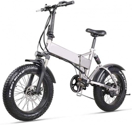 WJSWD Bicicleta Bicicleta eléctrica de nieve, Bicicleta eléctrica plegable Ciudad de la ciudad Ebike de 20 pulgadas 500W 48V 12.8AH Bicicleta eléctrica de litio Bicicleta de montaña plegable con asiento trasero y fre