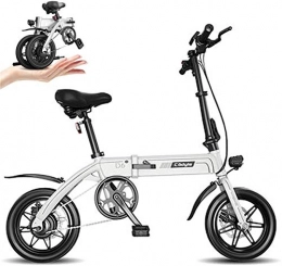 WJSWD Bicicleta Bicicleta eléctrica de nieve, Bicicleta eléctrica plegable de 14 pulgadas 36V E-Bici con 6-14.5Ah batería de litio, Ciudad de bicicletas Velocidad máxima 25 km / h, delantero y trasero del freno de di