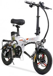 WJSWD Bicicleta Bicicleta eléctrica de nieve, Bicicleta eléctrica plegable para adultos, 14 "Aleación liviana Ciudad plegable Ciudad de Bicicleta eléctrica ebike con motor de 400W, frenos de disco dual, bicicleta eco