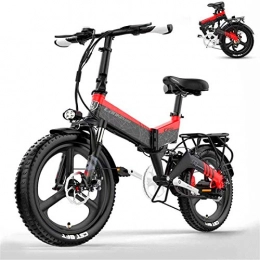 WJSWD Bicicleta Bicicleta eléctrica de nieve, Bicicleta eléctrica portátil plegable para adultos con bicicletas de aluminio Frameshimano Sistema de transmisión de 7 etapas, 3 modos de equitación Necesidades de varios