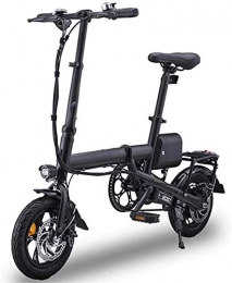 WJSWD Bicicleta Bicicleta eléctrica de nieve, Bicicleta plegable eléctrico ligero plegable compacta E-bici for ir al trabajo y ocio, 350W 36V de 12 pulgadas ligero con faros LED, carga máxima de 100 kg Batería de lit